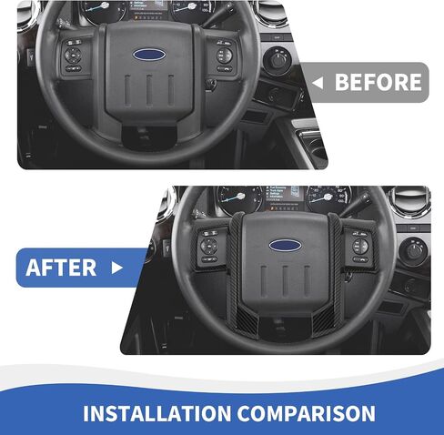 Carbon Fiber Steering Wheel Trim Cover Compatible with Ford F250/F350/F450/F550 2008-2016, for Expedition 2007-2012 in Saudi Arabia