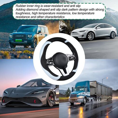 HZEL Car Steering Wheel Cover, Elastic Stretch Soft Anti-Slip Suede Vehicle Protector, Comfortable Warm Automotive Interior Decoration Accessories, Universal for SUV, Truck, RV(Black) in Saudi Arabia