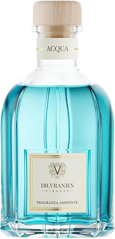 Dr. Vranjes - Acqua 250 ML Diffuser + حزمة مزدوجة من العصي البيضاء (حزمة 3 قطع) - عطر المنزل الفاخر ، مصنوع في إيطاليا ، رائحة رئيسية: البحرية والطازجة ، الريحان ، الملاحظات البحرية ، المسك الأبيض in Kuwait