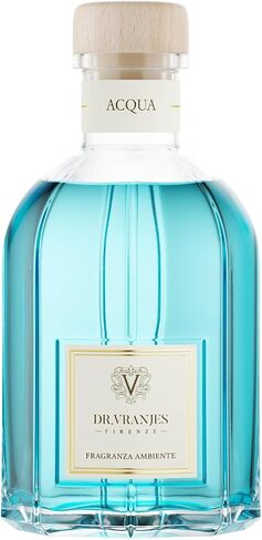 Dr. Vranjes - Acqua 250 ML Diffuser + حزمة مزدوجة من العصي البيضاء (حزمة 3 قطع) - عطر المنزل الفاخر ، مصنوع في إيطاليا ، رائحة رئيسية: البحرية والطازجة ، الريحان ، الملاحظات البحرية ، المسك الأبيض in Kuwait