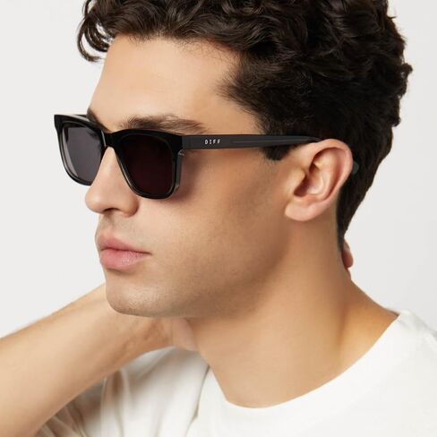 Diff Wesley Designer Mens Mens Sunglasses UV400 استقطاب ، بلورات الدخان الأسود + رمادي in Saudi Arabia