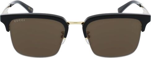 Gucci GG1226S 001 نظارات شمسية للرجال الأسود/الذهبي/البني المربع 53 ملم in Saudi Arabia