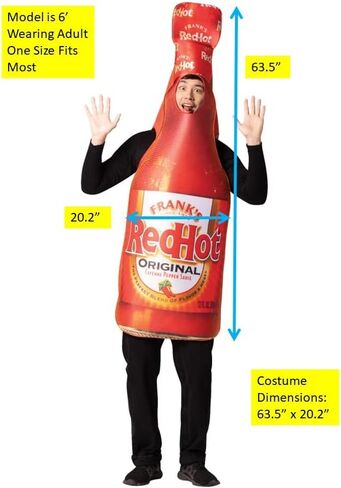 راستا Imposta Frank's Red Sauce Sauce Sauce Cost Halloween Assume Buffalo حار حار اللباس المضحك الأزياء للنساء ، البالغين بحجم واحد in Saudi Arabia