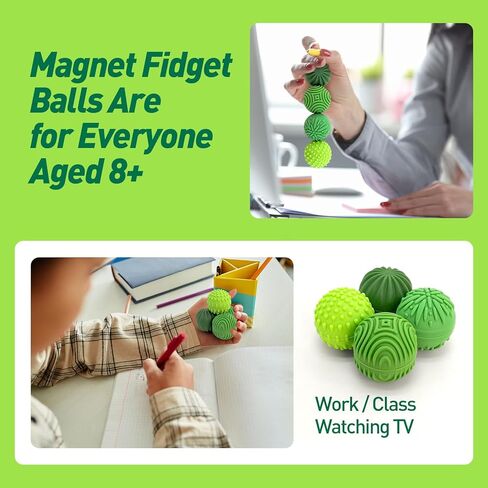 تململ ألعاب كرات الإجهاد المغناطيسي للبالغين المراهقين- 8pcs لعبة تخفيف الإجهاد السيليكون الحسية | لعبة الأصابع الأسطوانة لزينة المكتب ، هدية | 4 قوام ممتعة مغناطيس كبير مع مربع منظم (لافندر) in Kuwait