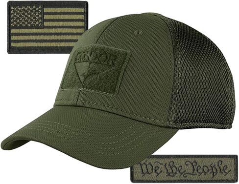 Condor MESH Fitted Tactical Cap Bundle - We The People & USA - Choose Size in Kuwait