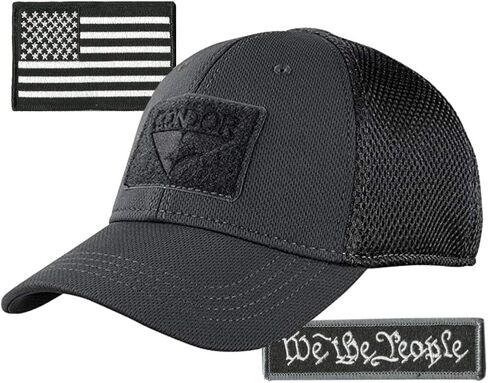 Condor MESH Fitted Tactical Cap Bundle - We The People & USA - Choose Size in Kuwait