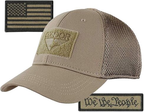 Condor MESH Fitted Tactical Cap Bundle - We The People & USA - Choose Size in Kuwait