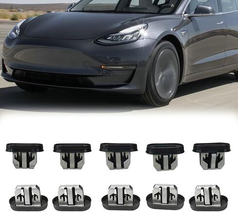 10pcs التجنيب مقطع تنورة جانبية صب غطاء الروك السفلي ل Tesla Model 3 in Saudi Arabia