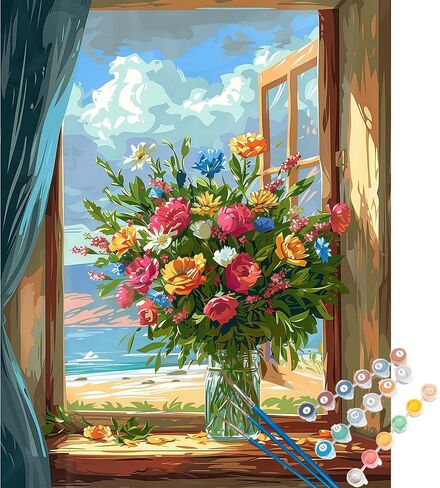 Great Smoky Mountains National Park Paint by Numbers Kit for Adults, Sunset Landscape DIY Paint by Number for Beginner, Forest Plant Acrylic Oil Painting Home Wall Decor(16×20inches, Unframe) in Kuwait