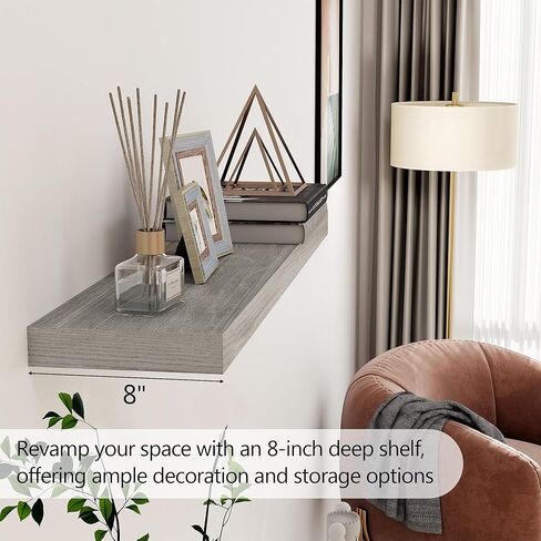 Fun Memories White Floating Shelves for Wall 16.5 Inch Long - Wall Storage with Metal Bracket - Small Wall Mounted Organizer - Wooden Nursery Book Shelves - Modern Hanging Shelves for Bedroom in Kuwait