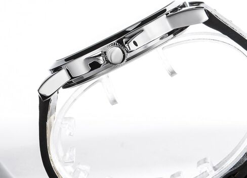 NUOVO Men Quartz Watch with Leather Strap Wrist Watch - Classic Arabic Numbers, White, Dress, Fashion Simple Style in Kuwait