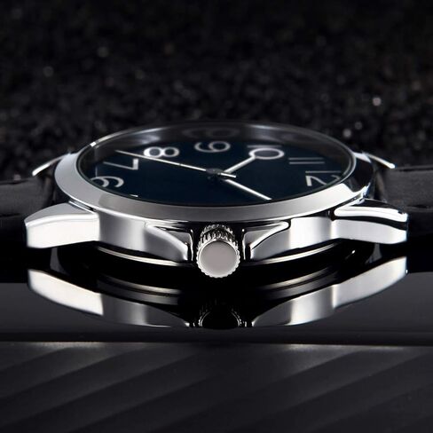 NUOVO Men Quartz Watch with Leather Strap Wrist Watch - Classic Arabic Numbers, White, Dress, Fashion Simple Style in Kuwait