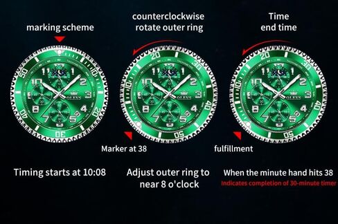 OLEVS Mens Watches Chronograph Watch Luxury Dress Stainless Steel Waterproof Watches for Men Moon Phase Luminous Business Calendar Wrist Watch Blue/Black/Green/Gold/Face in Saudi Arabia