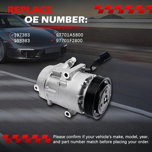AC Compressor Fit for for Elantra 2014-2017 1.8L 2.0L, Forte Forte5 Forte Koup 2014-2016, Soul 2014-2019, A/C Air Conditioning Compressors with Clutch Replace for 197383, 198383, 97701A5800 in Saudi Arabia