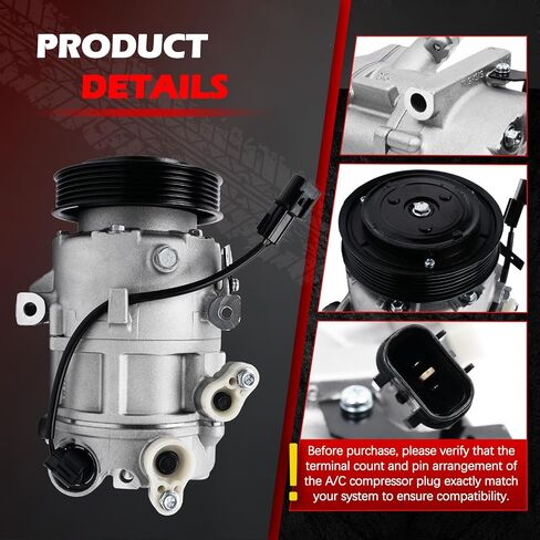 AC Compressor Fit for for Elantra 2014-2017 1.8L 2.0L, Forte Forte5 Forte Koup 2014-2016, Soul 2014-2019, A/C Air Conditioning Compressors with Clutch Replace for 197383, 198383, 97701A5800 in Saudi Arabia