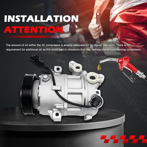 AC Compressor Fit for for Elantra 2014-2017 1.8L 2.0L, Forte Forte5 Forte Koup 2014-2016, Soul 2014-2019, A/C Air Conditioning Compressors with Clutch Replace for 197383, 198383, 97701A5800 in Saudi Arabia