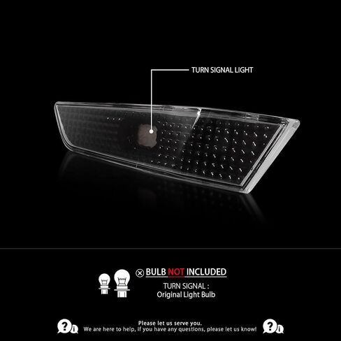 AutoZensation متوافق مع Infiniti G35 2DR Coupe 2003-2007 ، Black Housing Clear Lens Side Marker Lights ، L+R مجموعة زوج in Saudi Arabia