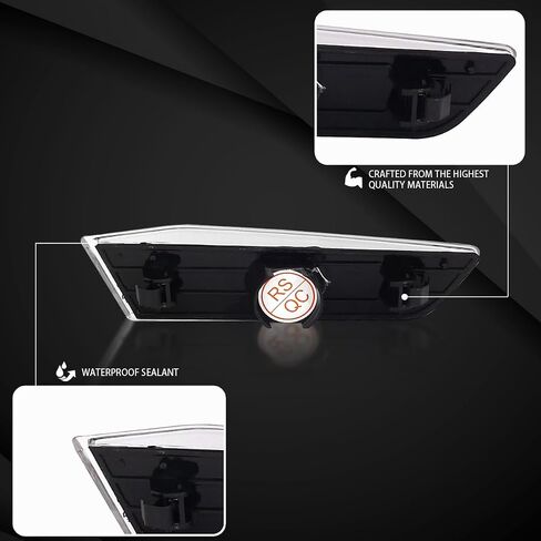 AutoZensation متوافق مع Infiniti G35 2DR Coupe 2003-2007 ، Black Housing Clear Lens Side Marker Lights ، L+R مجموعة زوج in Saudi Arabia
