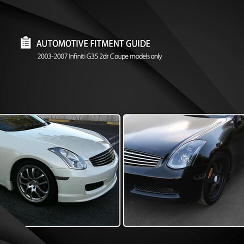 AutoZensation متوافق مع Infiniti G35 2DR Coupe 2003-2007 ، Black Housing Clear Lens Side Marker Lights ، L+R مجموعة زوج in Saudi Arabia