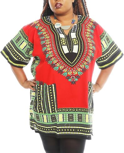 Unixex African African التقليدية غير المرنة Dashki Top Wide Elbow Dashiki Tunic Top in Saudi Arabia