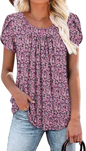 Angerella Women Tunic Tops Dary Disy Summer Summer Shorts Shorts Floral Fit Lit in Kuwait