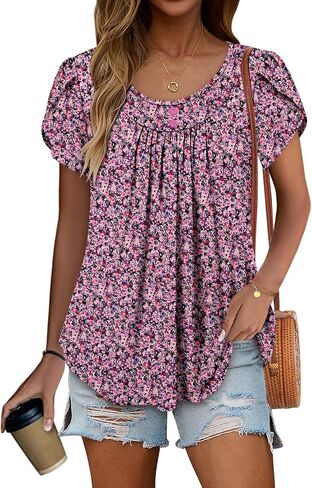 Angerella Women Tunic Tops Dary Disy Summer Summer Shorts Shorts Floral Fit Lit in Kuwait