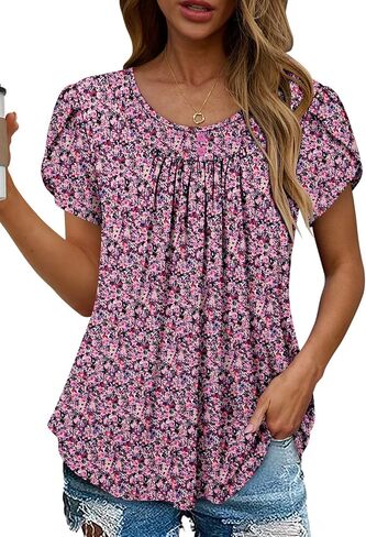 Angerella Women Tunic Tops Dary Disy Summer Summer Shorts Shorts Floral Fit Lit in Kuwait