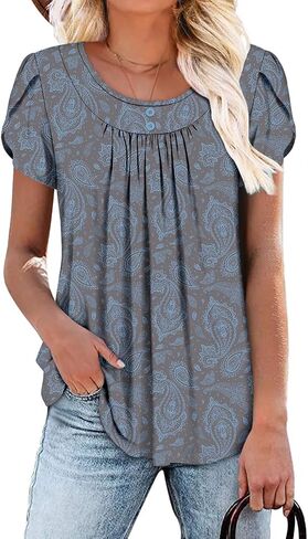 Angerella Women Tunic Tops Dary Disy Summer Summer Shorts Shorts Floral Fit Lit in Kuwait