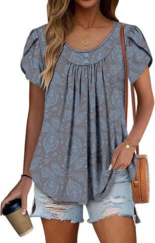 Angerella Women Tunic Tops Dary Disy Summer Summer Shorts Shorts Floral Fit Lit in Kuwait