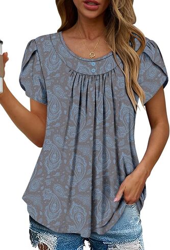 Angerella Women Tunic Tops Dary Disy Summer Summer Shorts Shorts Floral Fit Lit in Kuwait