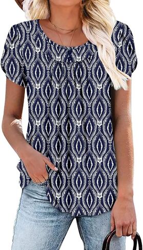 Angerella Women Tunic Tops Dary Disy Summer Summer Shorts Shorts Floral Fit Lit in Kuwait