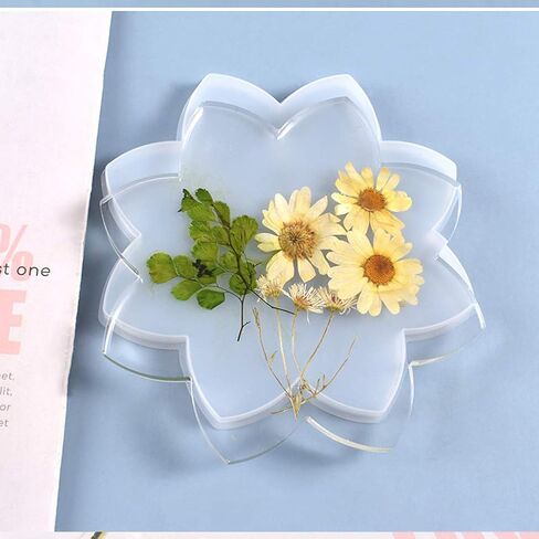 Silicone Resin Flower Tray Molds - Reusable, Customizable, Multi-Purpose Resin Casting Molds for Jewelry Making, Home Decoration in Kuwait