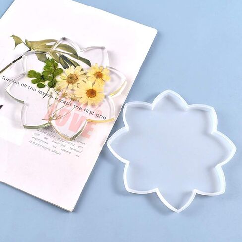 Silicone Resin Flower Tray Molds - Reusable, Customizable, Multi-Purpose Resin Casting Molds for Jewelry Making, Home Decoration in Kuwait