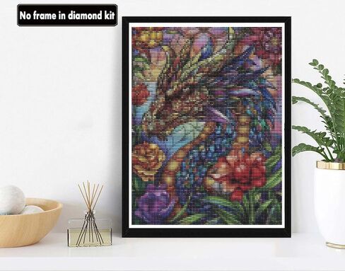 Vaiieyyo 5d Diy Diamond Art Kits للبالغين التنين ، حيوان الماس للحيوان ، الطلاء حسب عدد الحفر الكاملة جولة القماش الحرف Rhinestone for Home Wall Decor Gift 12x16 inch-24 in Kuwait