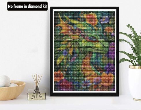 Vaiieyyo 5d Diy Diamond Art Kits للبالغين التنين ، حيوان الماس للحيوان ، الطلاء حسب عدد الحفر الكاملة جولة القماش الحرف Rhinestone for Home Wall Decor Gift 12x16 inch-24 in Kuwait