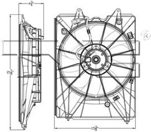 لـ Acura MDX Cryiator A/C Cooling Fan Assembly 2014 15 16 17 18 19 2020 استبدال AC3115125 | 19015-5J6-A01 in Saudi Arabia