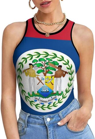 Zakqeik Women's Sleeveless Casual Tank Top Chicago-City Flag Tank Top Athletic Workout in Kuwait