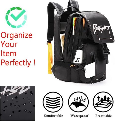 Hiking Outdoor Travel Backpack with Design, Water-Resistant Laptop Daypack Book Bag with Multi-Layer for Men & Woman (Black) in Kuwait