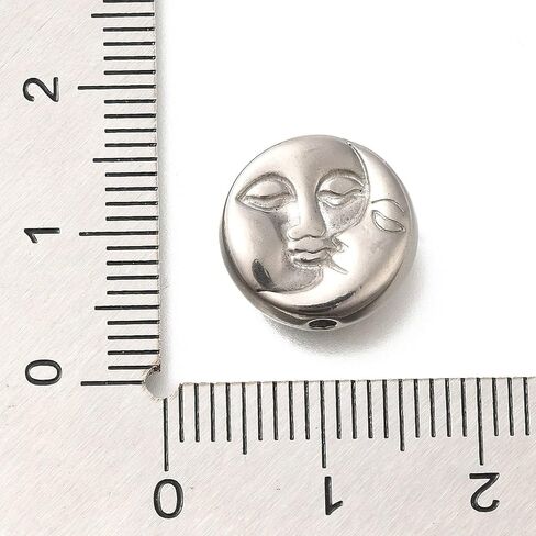 LiQunSweet 20 Pcs 304 Stainless Steel Beads Metal Celestial Beads Spacer Sun Pattern Beads Flat Round Spacer Beads Solar Sun Beads for DIY Bracelet Necklace Jewelry Crafts Making in Saudi Arabia