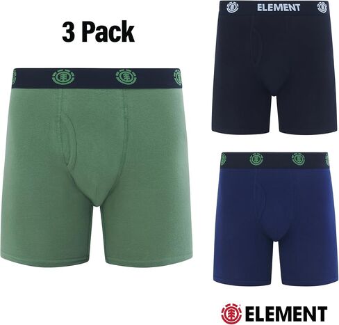 Element Mens Underwear Pack of 3 Boxer Briefs, Cotton Stretch Boxers for Men in Saudi Arabia