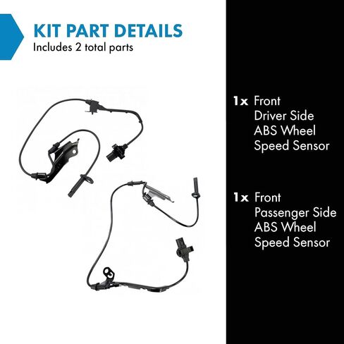 TRQ Front ABS Wheel Speed Sensor Set Compatible with 2007-2013 Acura MDX 2010-2013 ZDX 2009-2015 Honda Pilot in Saudi Arabia