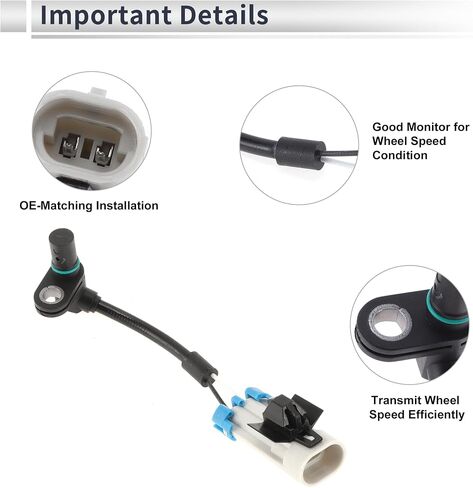 Front Left/Rear Left ABS Wheel Speed Sensor for Chevrolet Captiva Sport 2012-2015, for Chevrolet Equinox 07-09 ABS Sensor No.96626078/19256115 1 Pcs in Saudi Arabia