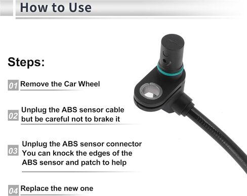 Front Left/Rear Left ABS Wheel Speed Sensor for Chevrolet Captiva Sport 2012-2015, for Chevrolet Equinox 07-09 ABS Sensor No.96626078/19256115 1 Pcs in Saudi Arabia