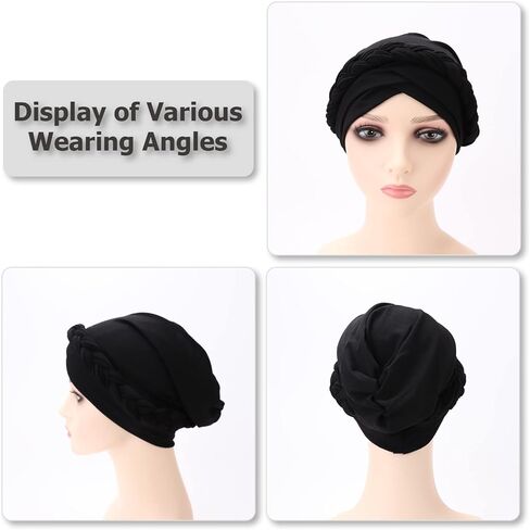 DRESHOW عمامة غطاء شعر جدائل ملتوية مسبقًا مربوط قبعة التفاف قبعة أفريقية أغطية رأس للنساء السود غطاء للسرطان الكيميائي in Kuwait