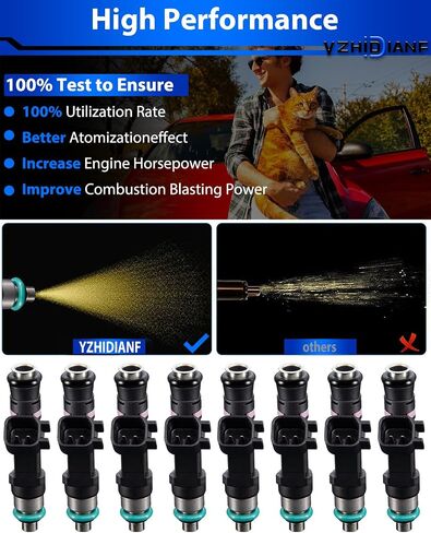 Upgraded Fuel Injectors Fits For:-Ford Expedition 2007 2008 V8 5.4L, For:-Lincoln Navigator 2007 2008 V8 5.4L, OE# 0280158140 FJ1008 (set of 8) in Saudi Arabia