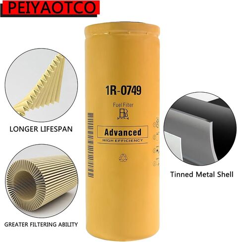 1R-0749 Fuel Filter Compatible With Caterpillar Cat Engine Engine Fuel Filter Elements Kit Replaces LFF5823B LFF2749 308-9679 33674 FF5264 6PACK in Saudi Arabia