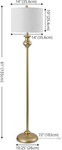 SAFAVIEH FLL4083A مجموعة الإضاءة Erlan Antique Black 61 بوصة (لمبة LED متضمنة) مصابيح أرضية in Kuwait