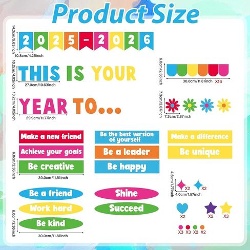 This is Your Year Bulletin Board Set Inspirational Positive Affirmation Classroom Decorations Boho Welcome Back to School Bulletin Board Cutout Poster for Nursery Chalkboard Office Wall Door Decor in Saudi Arabia