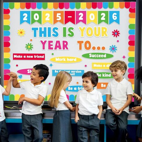 This is Your Year Bulletin Board Set Inspirational Positive Affirmation Classroom Decorations Boho Welcome Back to School Bulletin Board Cutout Poster for Nursery Chalkboard Office Wall Door Decor in Saudi Arabia