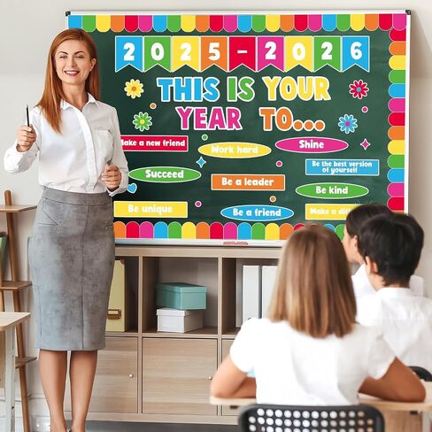 This is Your Year Bulletin Board Set Inspirational Positive Affirmation Classroom Decorations Boho Welcome Back to School Bulletin Board Cutout Poster for Nursery Chalkboard Office Wall Door Decor in Saudi Arabia